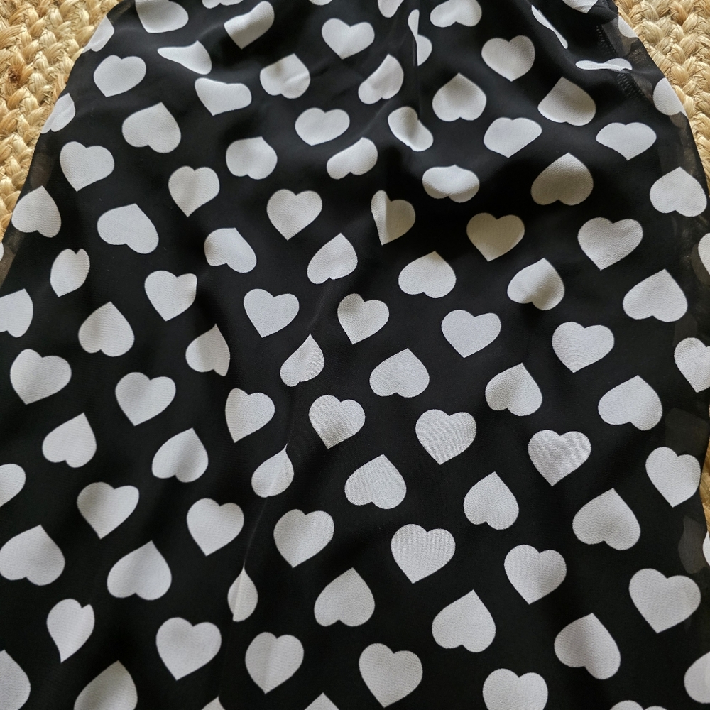 Express | Black and White Hearts Halter Tank Sm - Picture 6 of 11